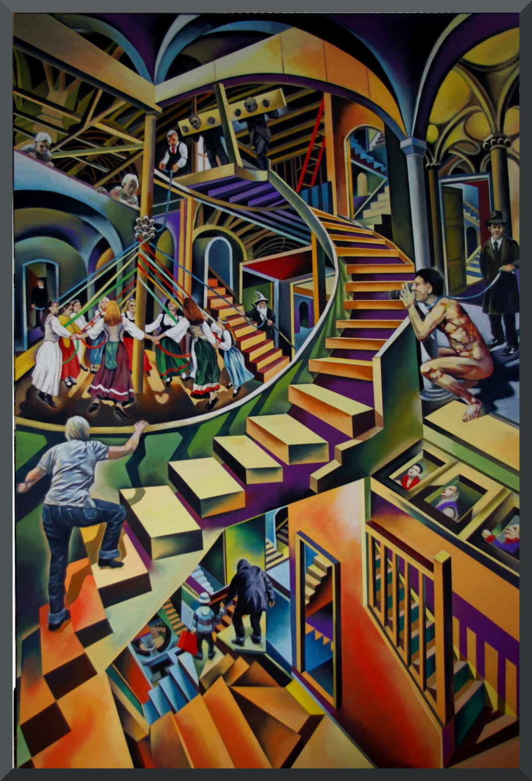 End of the yellow brick stair , oil on canvas , Eric William Morris